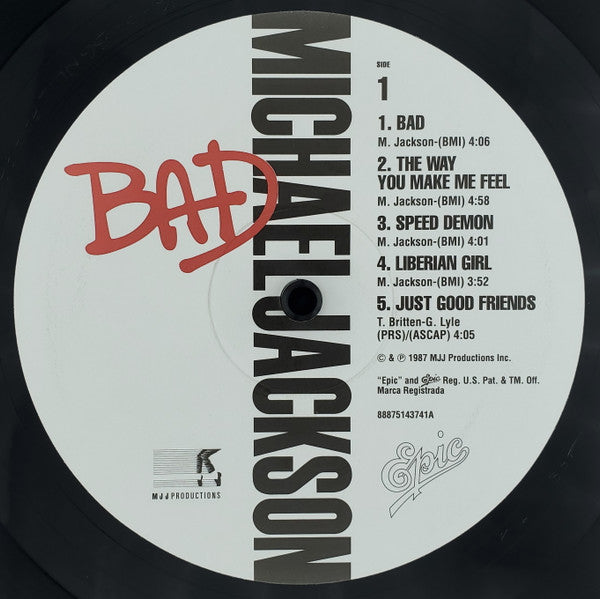 Michael Jackson : Bad (LP, Album, RE, Gat)