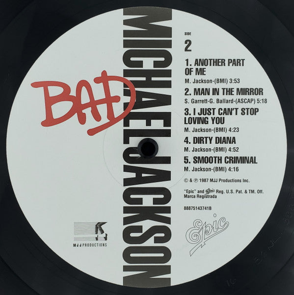 Michael Jackson : Bad (LP, Album, RE, Gat)