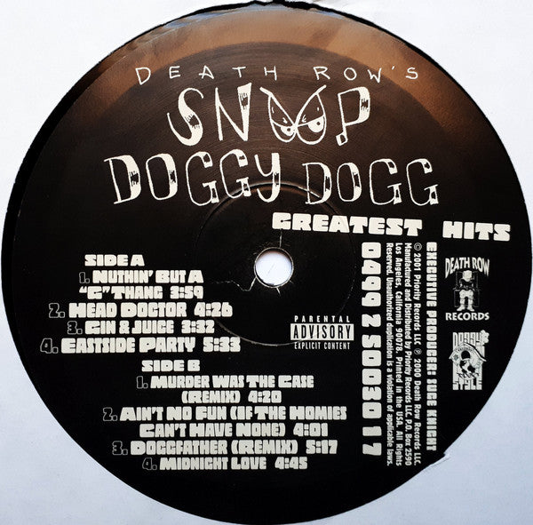 Snoop Dogg : Death Row's Snoop Doggy Dogg Greatest Hits (2xLP, Comp)