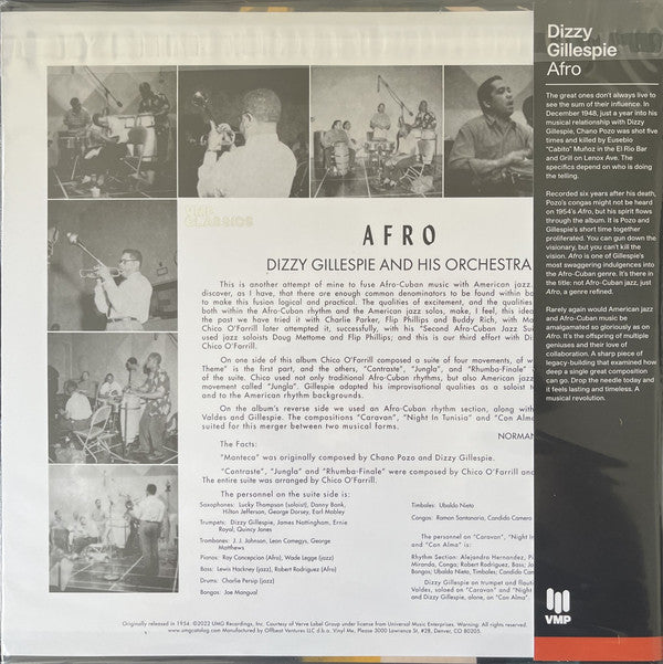 Dizzy Gillespie And His Orchestra : Afro (LP, Album, Mono, Club, RE, RM, 180)