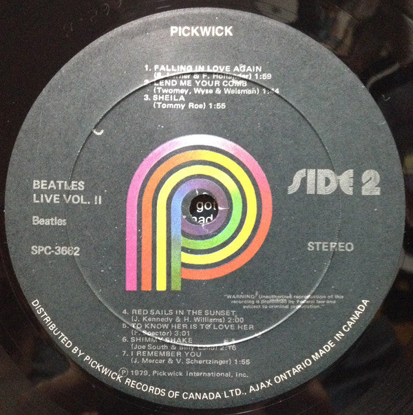 The Beatles : 1st Live Recordings (Volume Two) (LP)