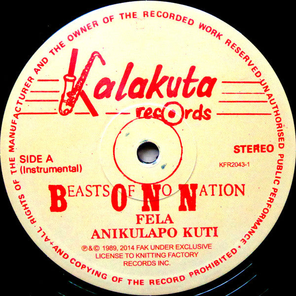 Fela Kuti & Egypt 80 : Beasts Of No Nation (LP, Album, RE)
