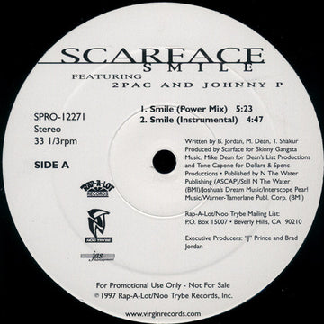 Scarface (3) Featuring 2Pac And Johnny P. : Smile (12", Promo)
