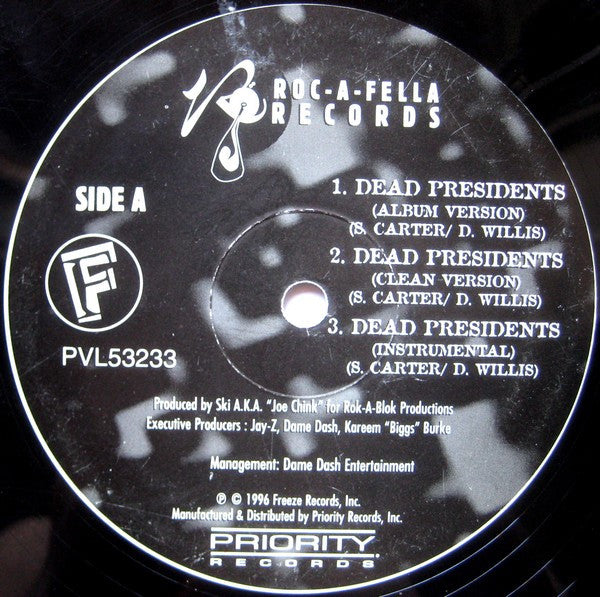 Jay-Z : Dead President$ / Ain't No Nigga (12")