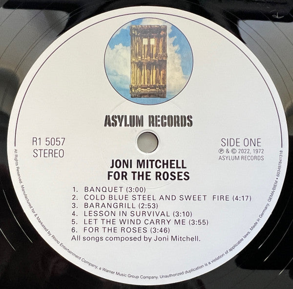 Joni Mitchell : For The Roses (LP, Album, RE, RM, 180)
