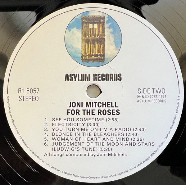 Joni Mitchell : For The Roses (LP, Album, RE, RM, 180)