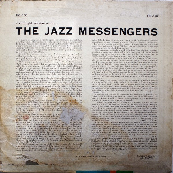 Art Blakey & The Jazz Messengers : A Midnight Session With The Jazz Messengers (LP, Album, Mono)
