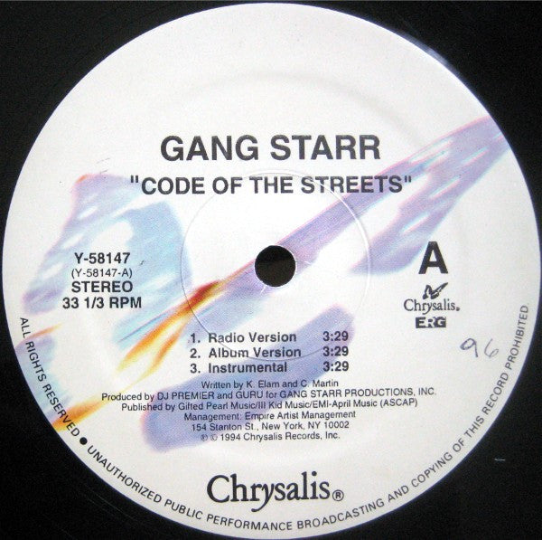 Gang Starr : Code Of The Streets (12")