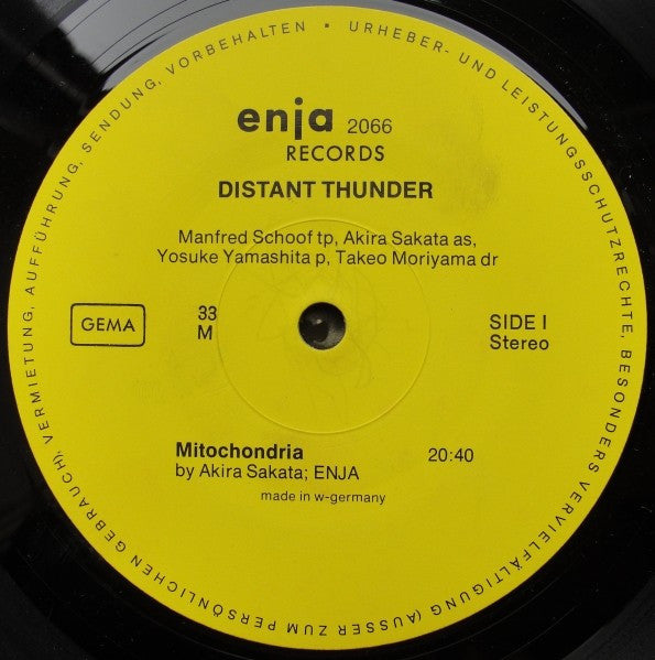 Manfred Schoof, Akira Sakata, Yosuke Yamashita, Takeo Moriyama : Distant Thunder (LP, Album)