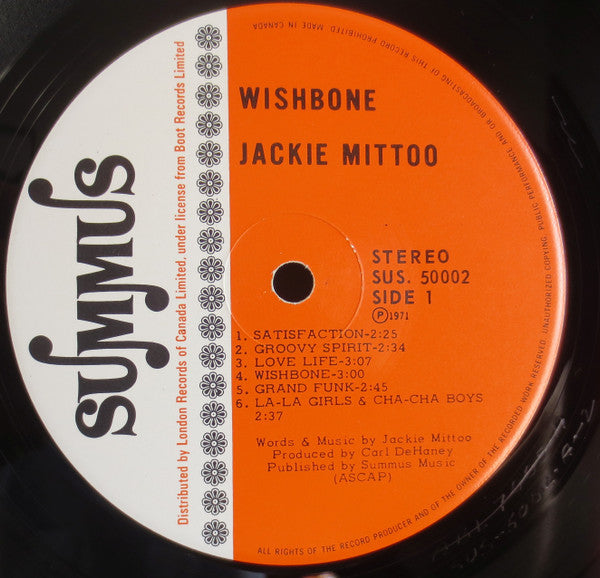 Jackie Mittoo : Wishbone (LP, Album)