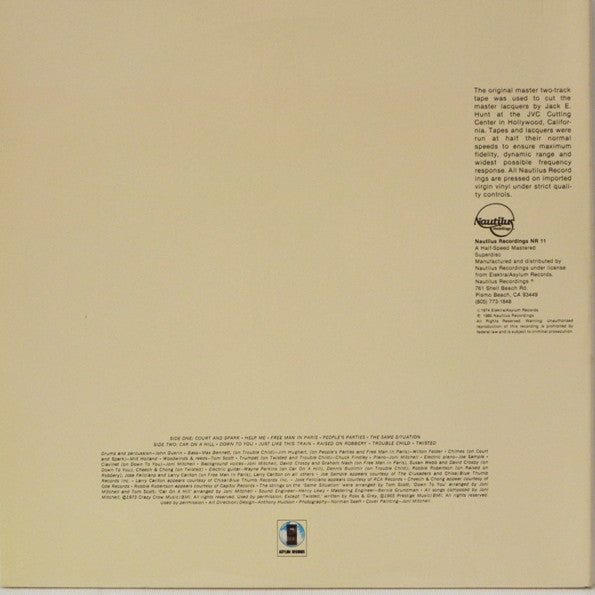 Joni Mitchell : Court And Spark (LP, Album, RE, RM, Hal)