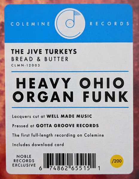 The Jive Turkeys : Bread & Butter (LP, Album, Ltd, RP, Yel)