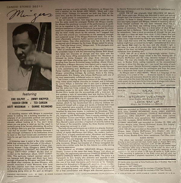 Charles Mingus : Mingus (LP, Album, RSD, RE, RM, Tur)