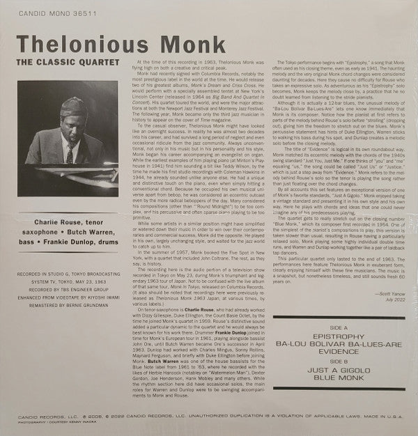 Thelonious Monk : The Classic Quartet (LP, Album, RSD, Mono, Ltd, RE, RM, 180)