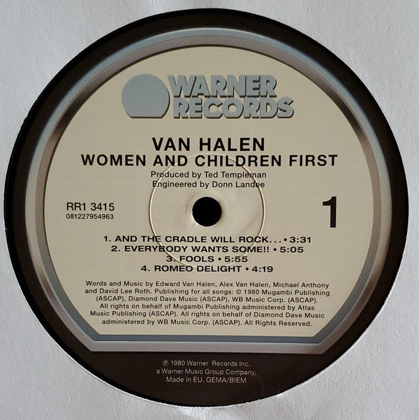 Van Halen : Women And Children First (LP, Album, RE, RM)