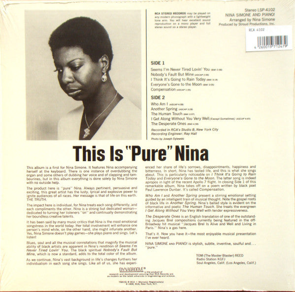 Nina Simone : Nina Simone And Piano ! (LP, Album, Ltd, RE, 180)