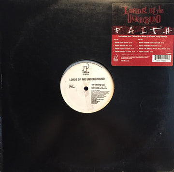 Lords Of The Underground : Faith (12")