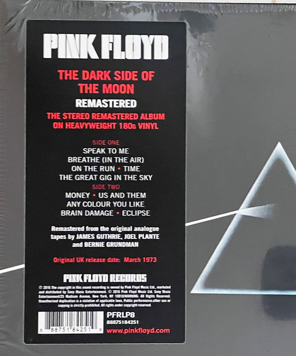 Pink Floyd : The Dark Side Of The Moon (LP, Album, RE, RM, RP, 180)