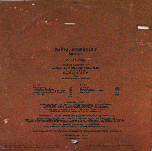 Zappa* / Beefheart* / Mothers* : Bongo Fury (LP, Album)