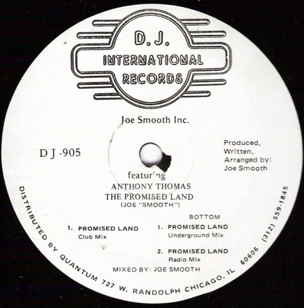Joe Smooth Inc.* Featuring Anthony Thomas : The Promised Land (12", 4LW)