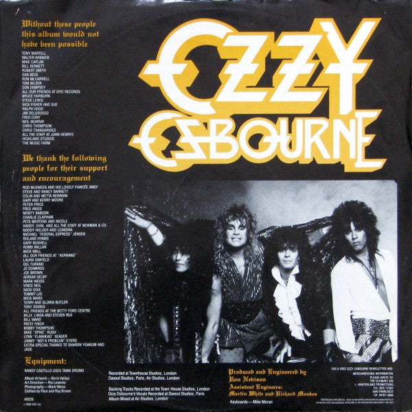 Ozzy Osbourne : The Ultimate Sin (LP, Album)