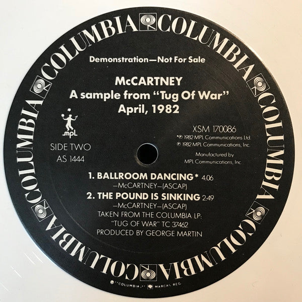 Paul McCartney : A Sample From "Tug Of War" April, 1982 (12", Promo, Whi)