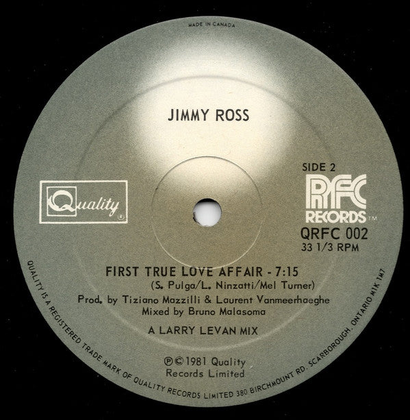 Jimmy Ross : First True Love Affair (12")
