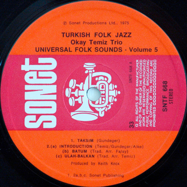 Okay Temiz Trio : Turkish Folk Jazz (LP, Album)