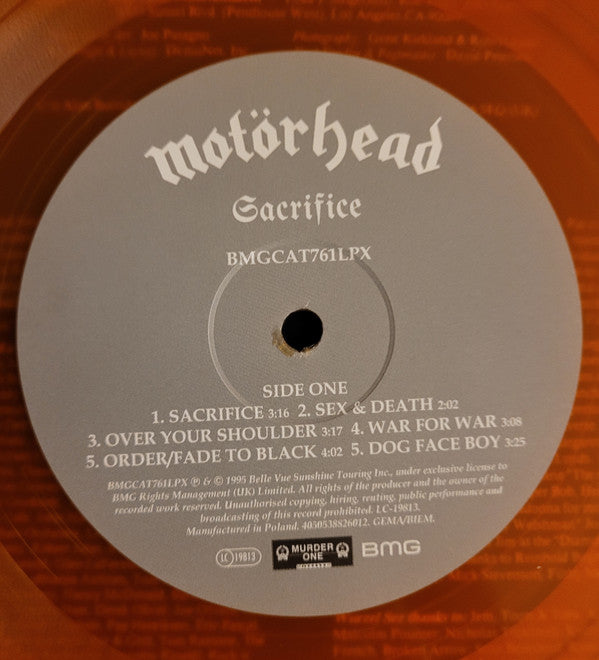 Motörhead : Sacrifice (LP, Album, RE, RP, Tra)