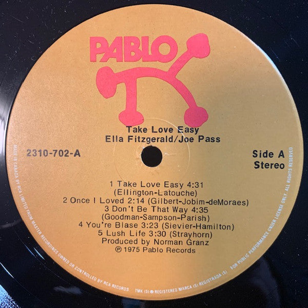 Ella Fitzgerald · Joe Pass : Take Love Easy (LP, Album)