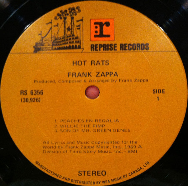 Frank Zappa : Hot Rats (LP, Album, RE, Gat)