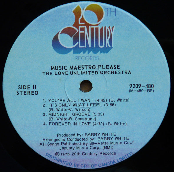 Love Unlimited Orchestra : Music Maestro Please (LP, Album)