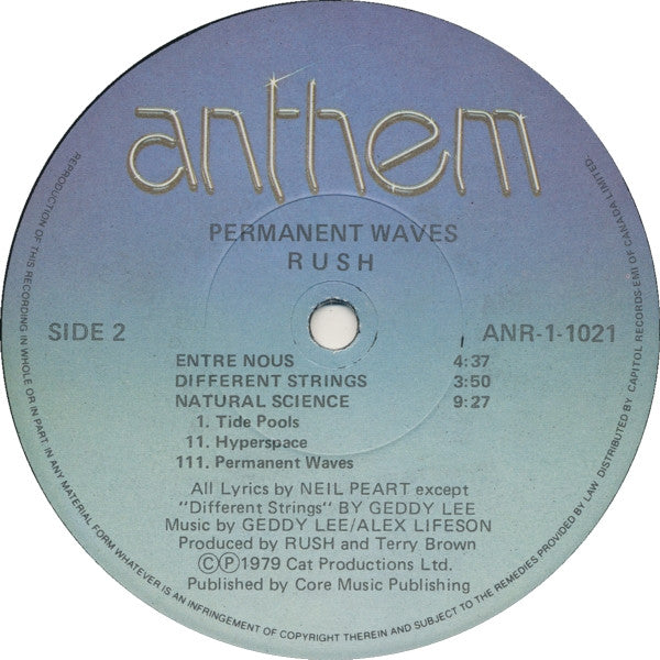 Rush : Permanent Waves (LP, Album)
