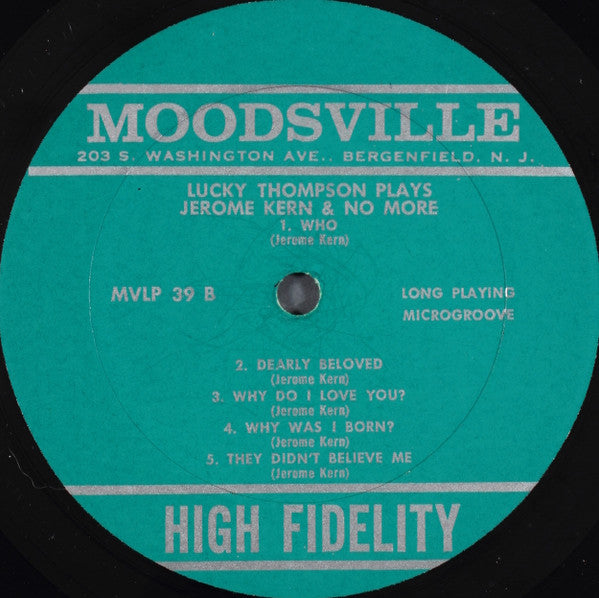 Lucky Thompson : Plays Jerome Kern And No More (LP, Album, Mono)