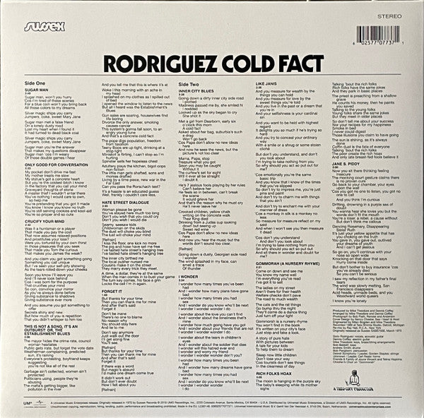 Sixto Rodriguez : Cold Fact (LP, Album, RE)