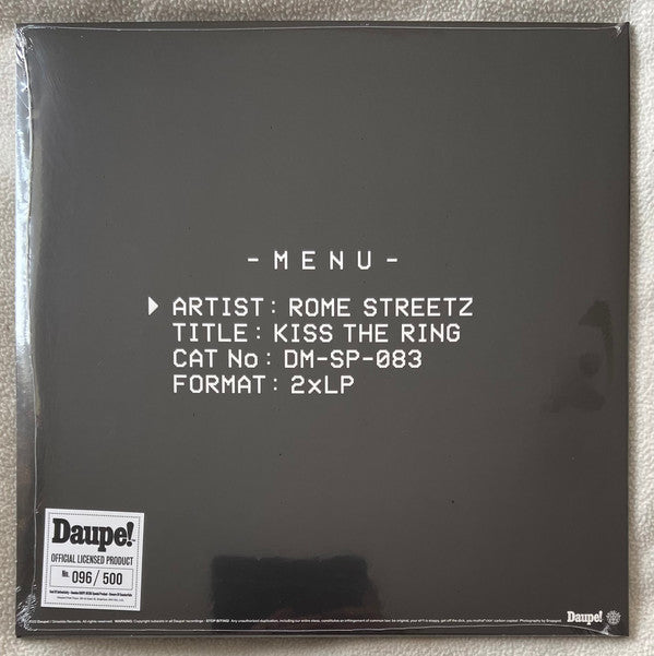 Rome Streetz : Kiss the Ring (2xLP, Ltd, Num, Spl)