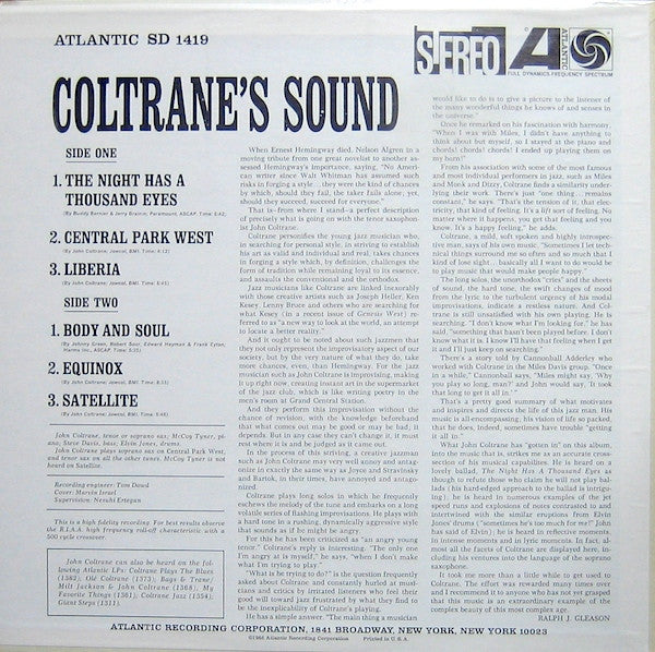 John Coltrane : Coltrane's Sound (LP, Album, RE)