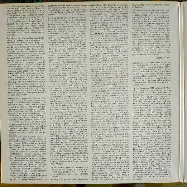 Jeanne Lee And Ran Blake : "The Newest Sound Around" (LP, Album, RE, Gat)