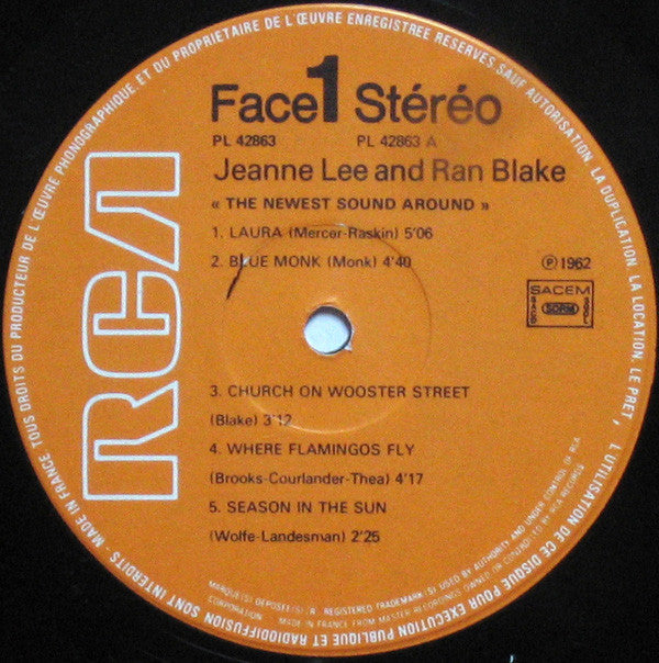 Jeanne Lee And Ran Blake : "The Newest Sound Around" (LP, Album, RE, Gat)