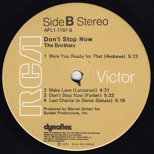 The Brothers : Don't Stop Now (LP, Album)
