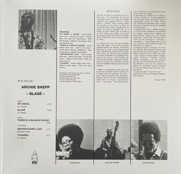Archie Shepp : Blasé (LP, Album, Ltd, RE, RM, 180)