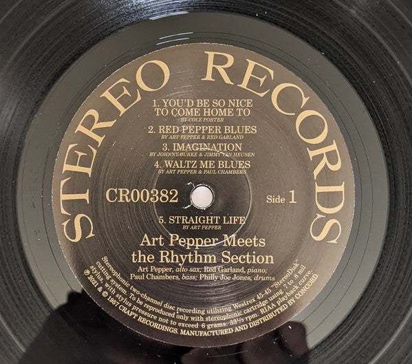 Art Pepper : Art Pepper Meets The Rhythm Section (LP, Album, RE, 180)