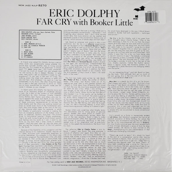 Eric Dolphy With Booker Little : Far Cry (LP, Album, Ltd, RE, RP, 180)