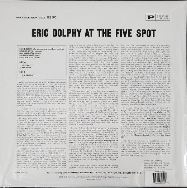 Eric Dolphy : At The Five Spot Volume 1. (LP, Album, Ltd, RE, 180)