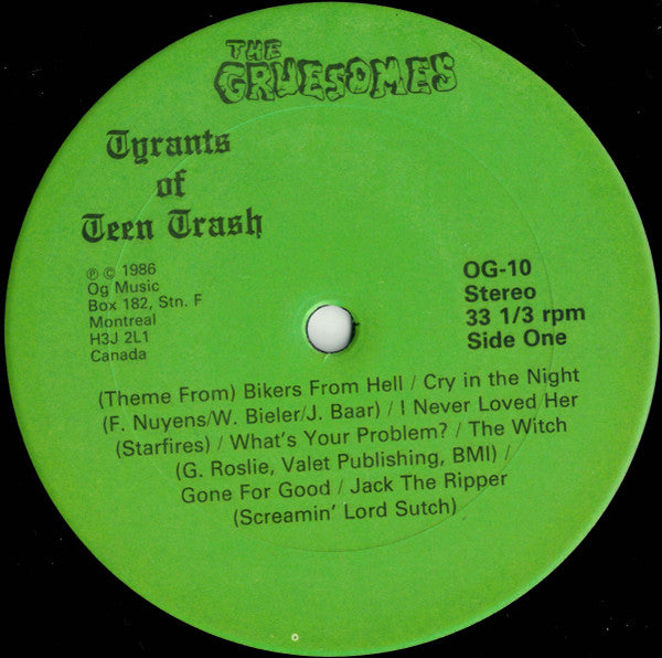 The Gruesomes : Tyrants Of Teen Trash (LP, Album)