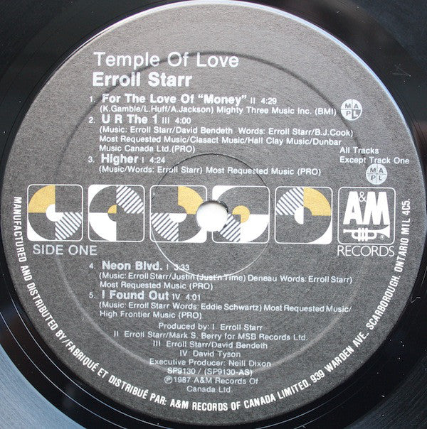 Erroll Starr : Temple Of Love (LP)