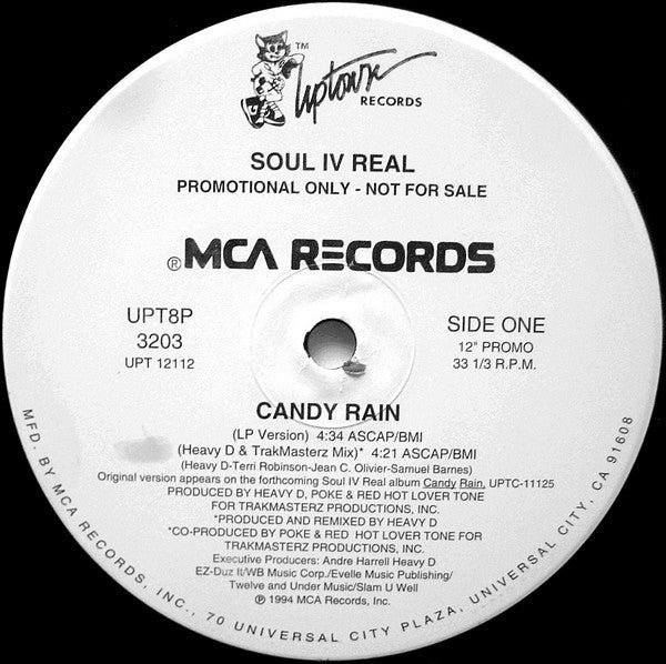 Soul For Real : Candy Rain (12", Single, Promo)