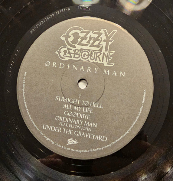 Ozzy Osbourne : Ordinary Man (LP, Album)