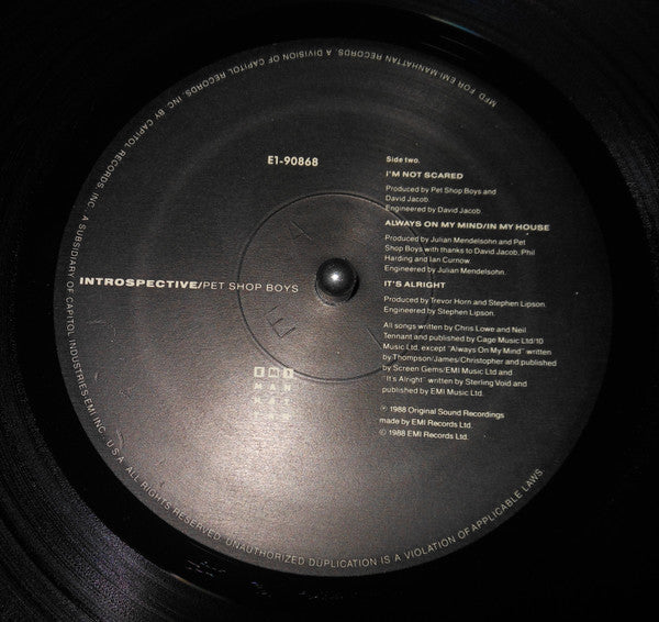 Pet Shop Boys : Introspective (LP, Album, Spe)
