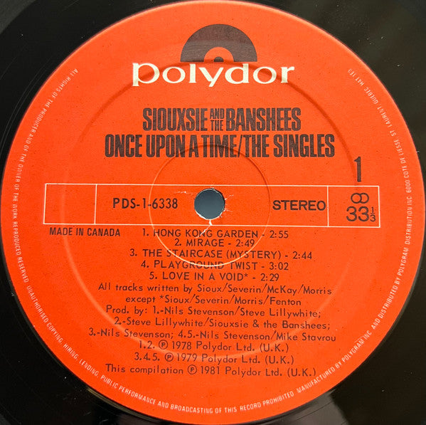 Siouxsie & The Banshees : Once Upon A Time/The Singles (LP, Comp, RE, Qua)